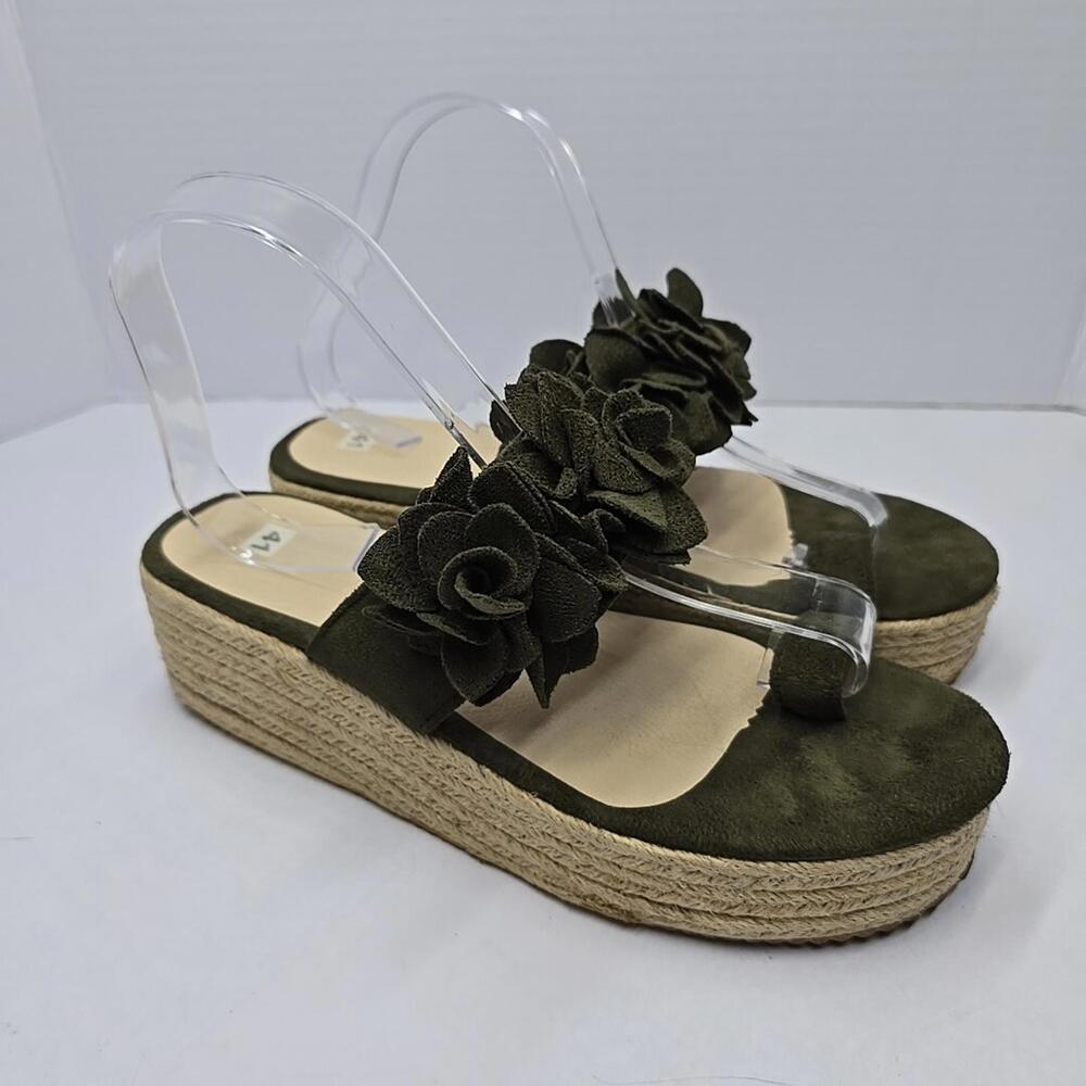 Women's Summer Sandals Platform Open Toe Flip Flops Green Size US9/EU41 - Picture 2 of 14